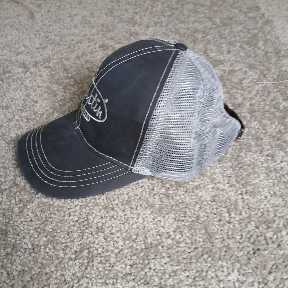 Justin Boots Trucker Hat Gray Mesh Back Adjustable Snapback Baseball Cap - Picture 2 of 9